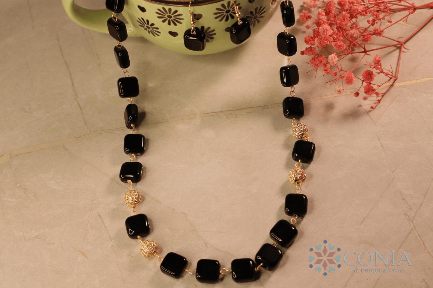 Midnight Elegance Black Stone Necklace