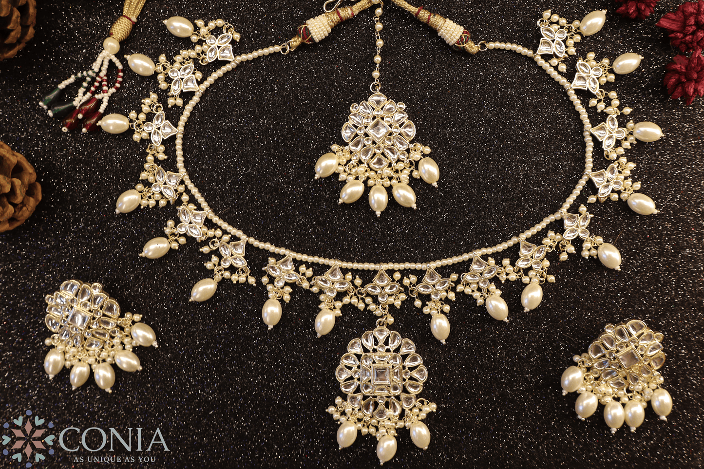 Ruhaniyaat Kundan Pearl Bridal Set