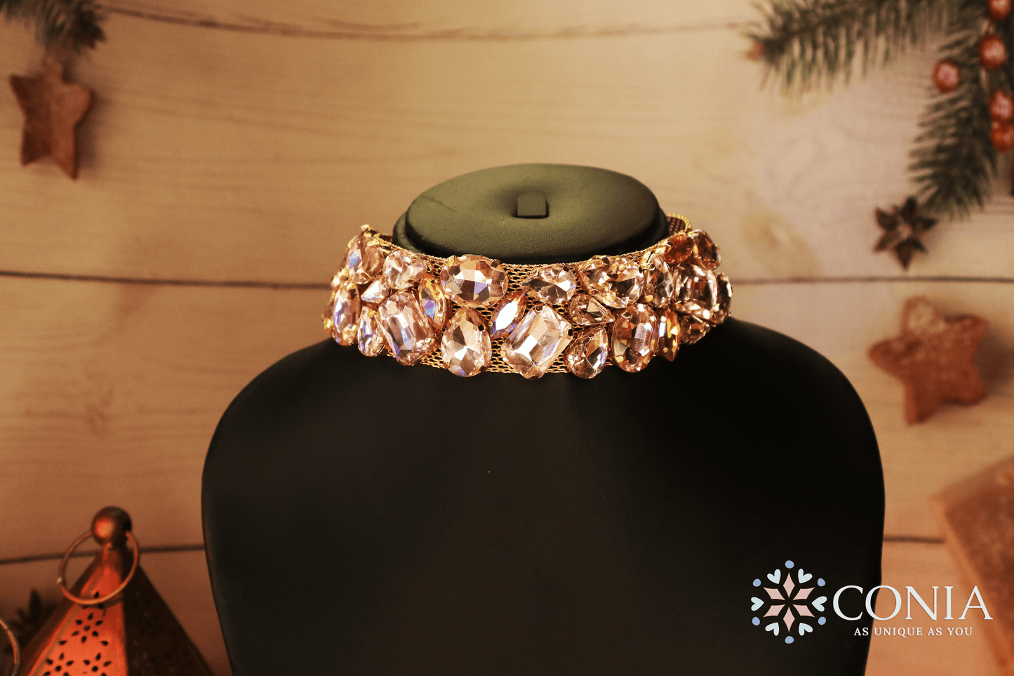 Ethereal Crystal Pink Sparkle Anti Tarnish Choker Necklace