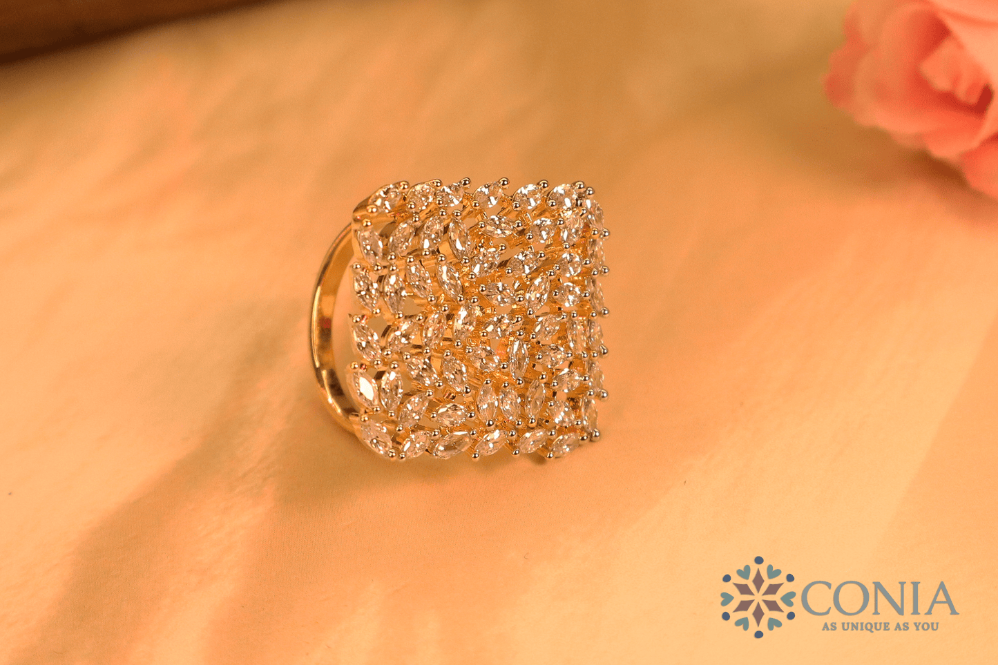 Majestic Spark Adjustable American Diamond Ring