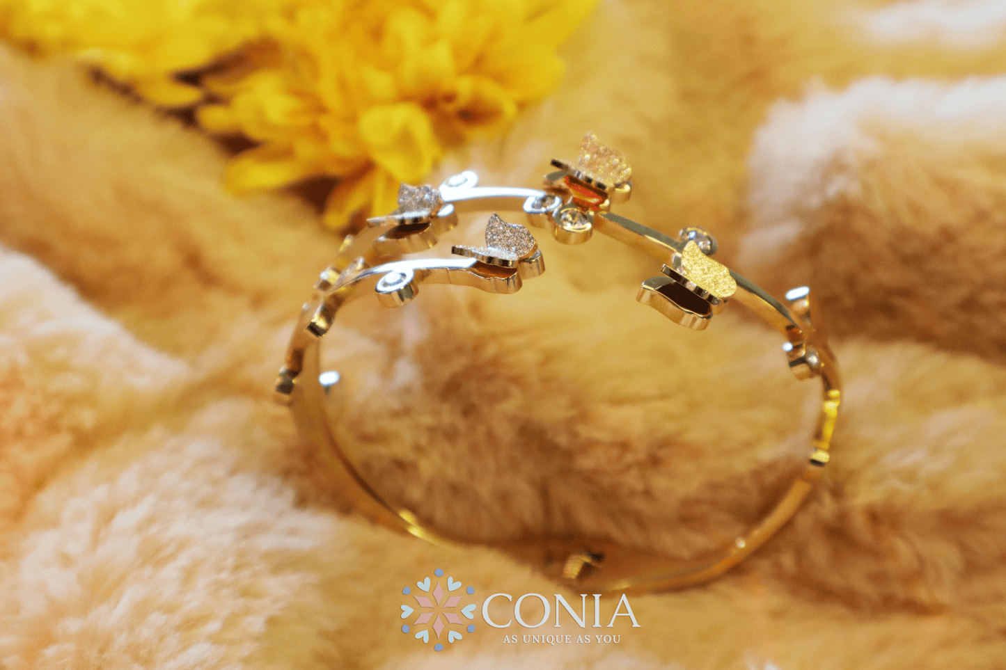 Conia Anti Tarnish Bracelet Little Butterflies Golden