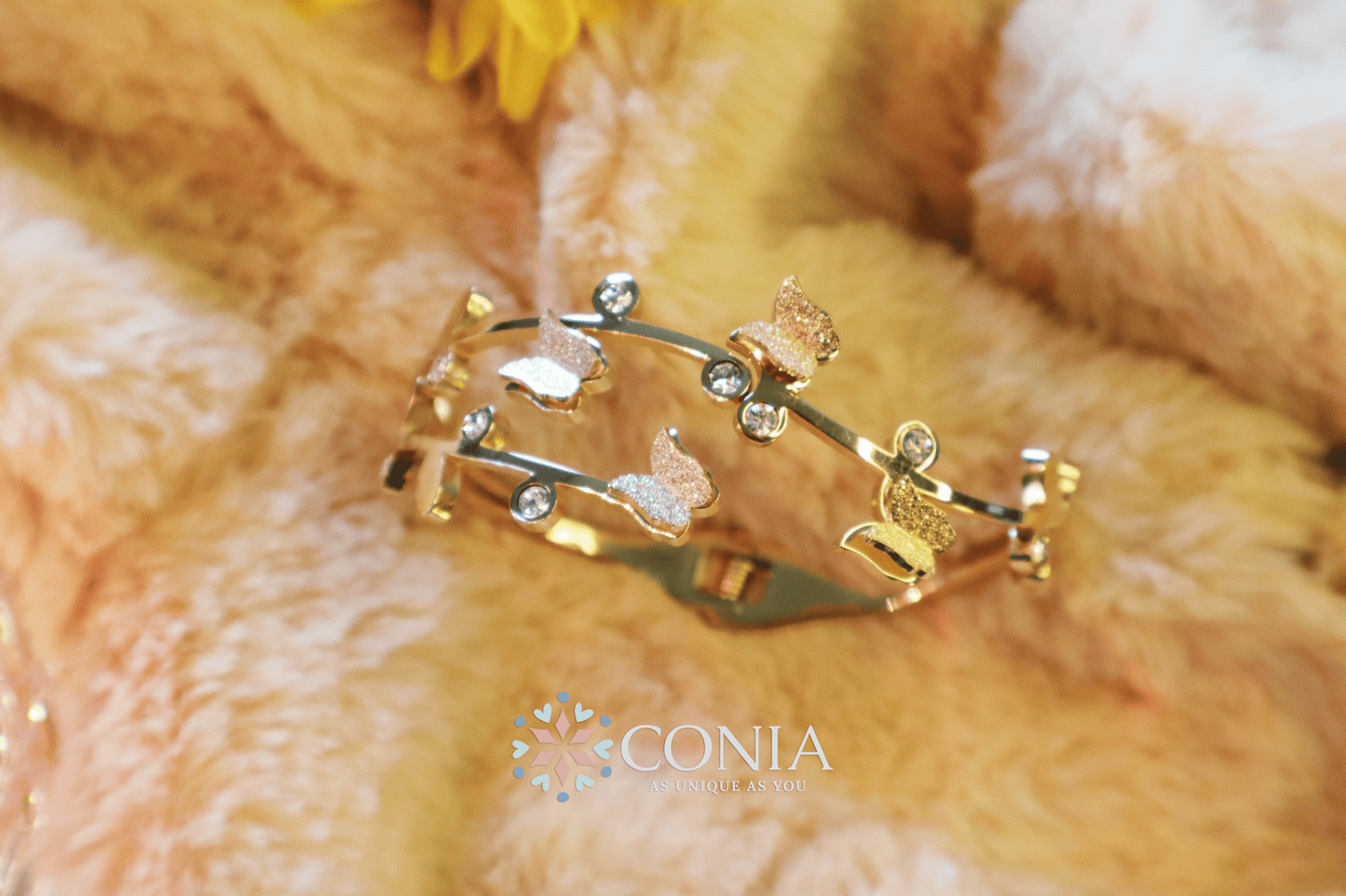 Conia Anti Tarnish Bracelet Little Butterflies Golden