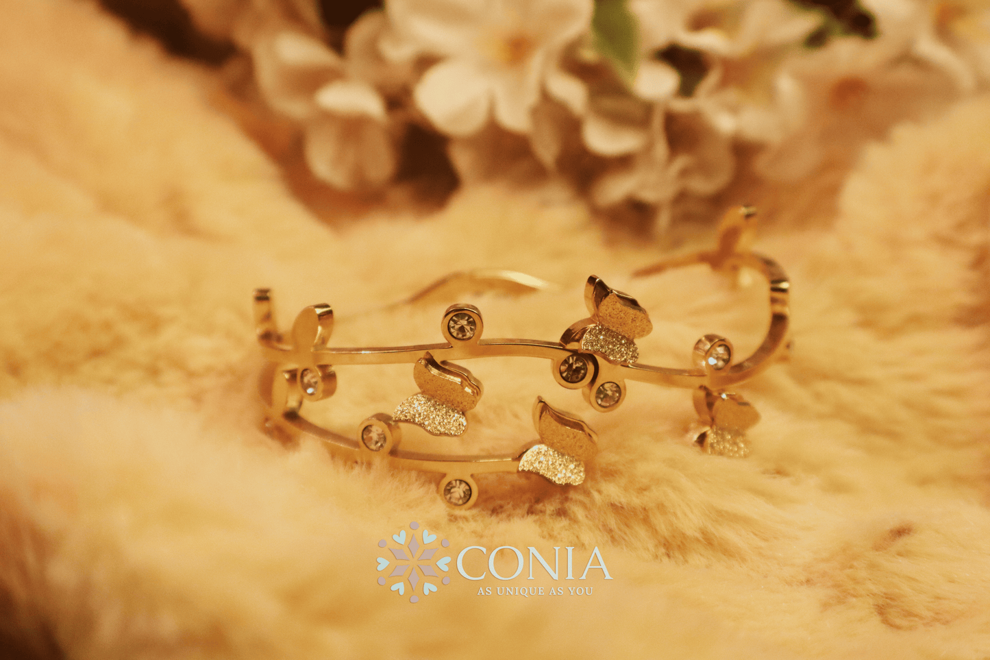 Conia Anti Tarnish Bracelet Little Butterflies Golden