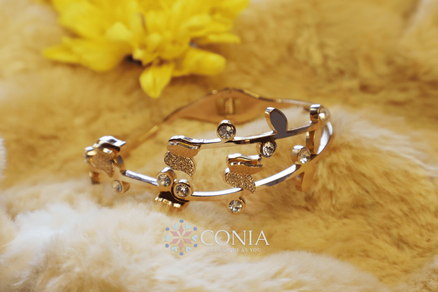 Conia Anti Tarnish Little Butterflies Bracelet Rose Gold