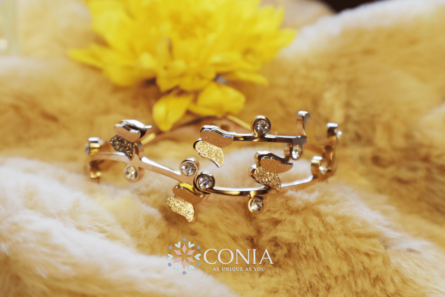 Conia Anti Tarnish Little Butterflies Bracelet Rose Gold