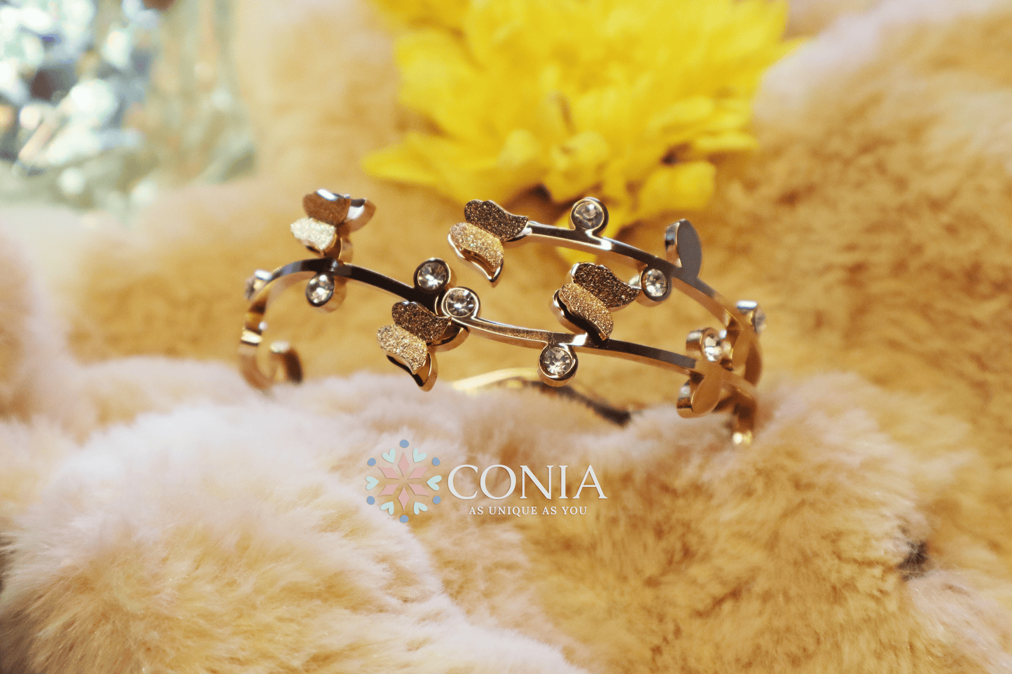 Conia Anti Tarnish Little Butterflies Bracelet Rose Gold