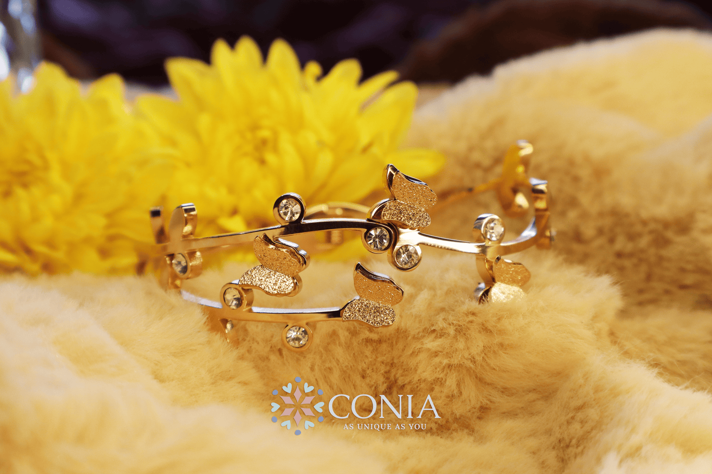 Conia Anti Tarnish Little Butterflies Bracelet Rose Gold