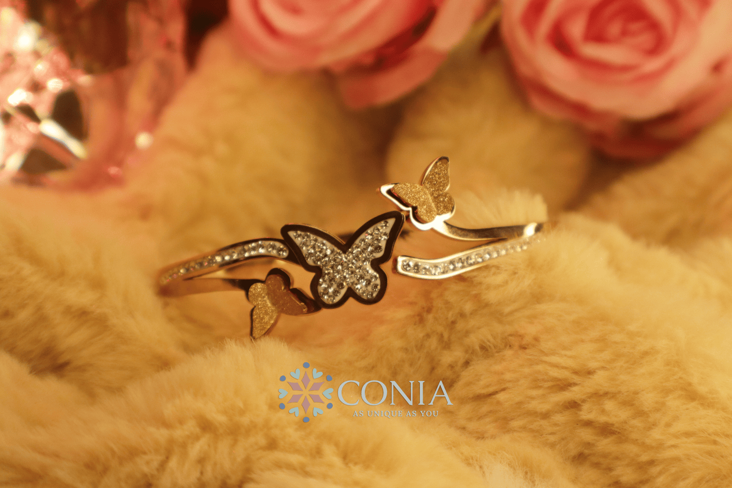 Conia Anti Tarnish Butterflies Bracelet Rose Gold