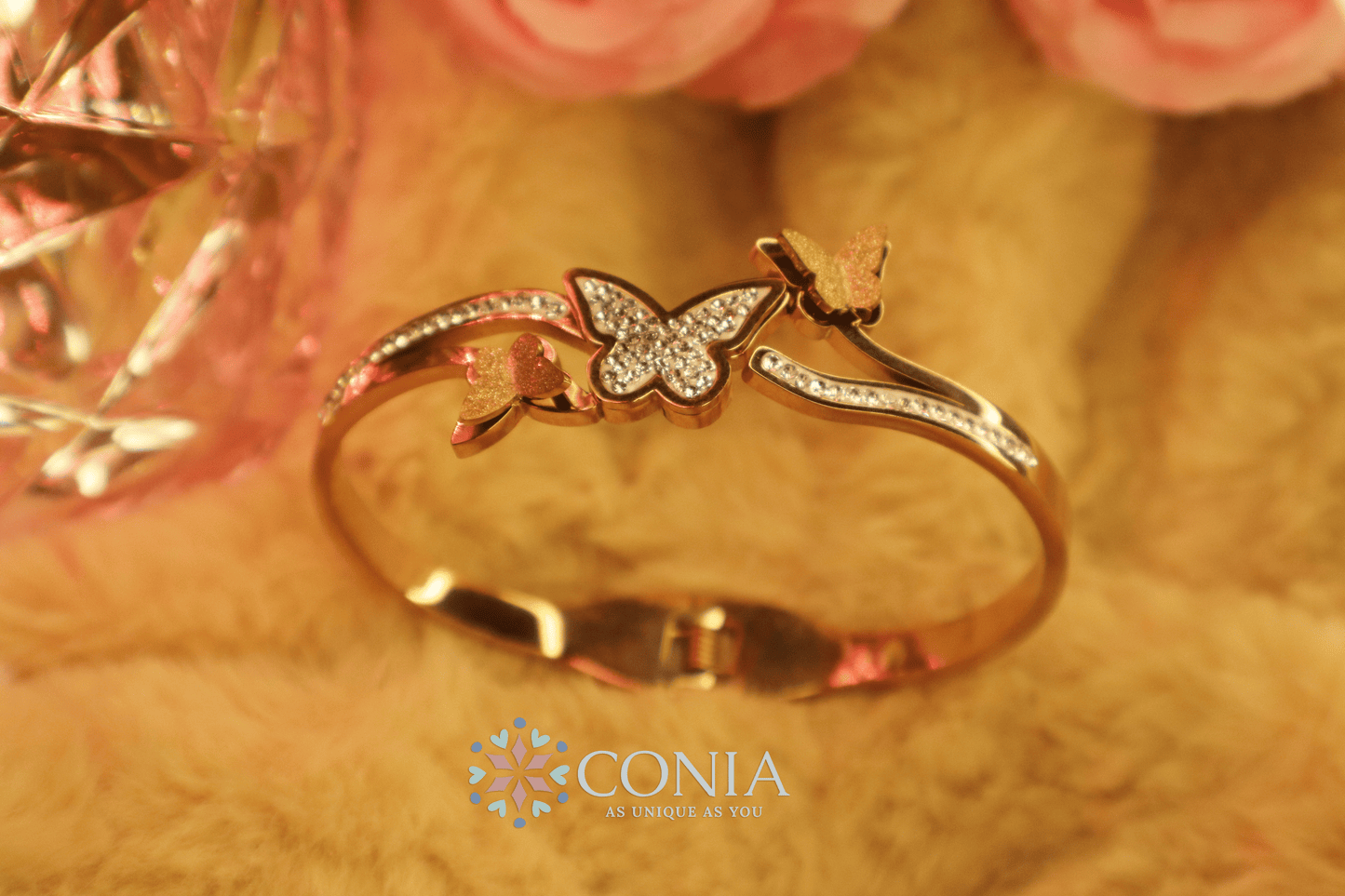 Conia Anti Tarnish Butterflies Bracelet Rose Gold