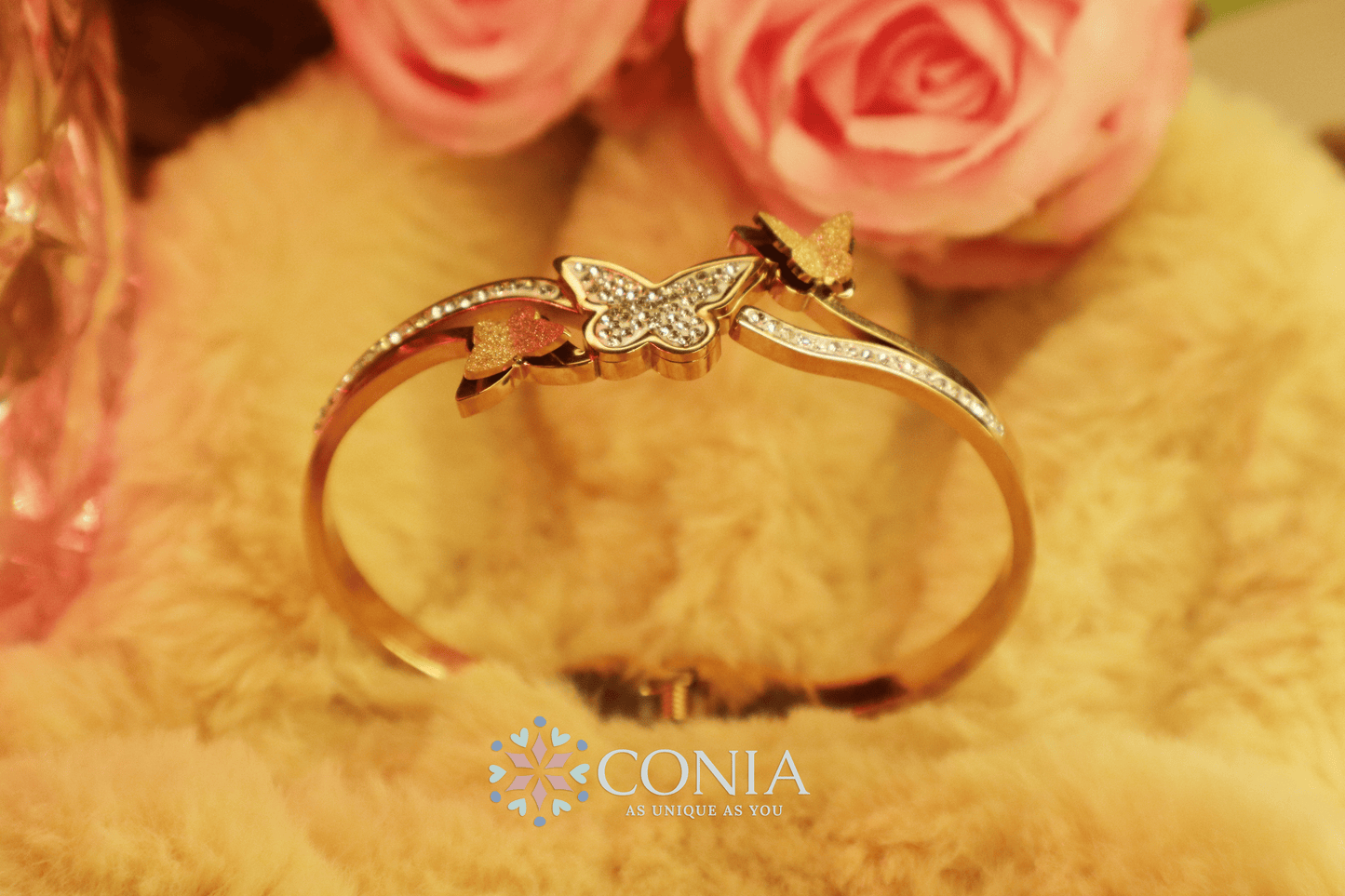 Conia Anti Tarnish Butterflies Bracelet Rose Gold