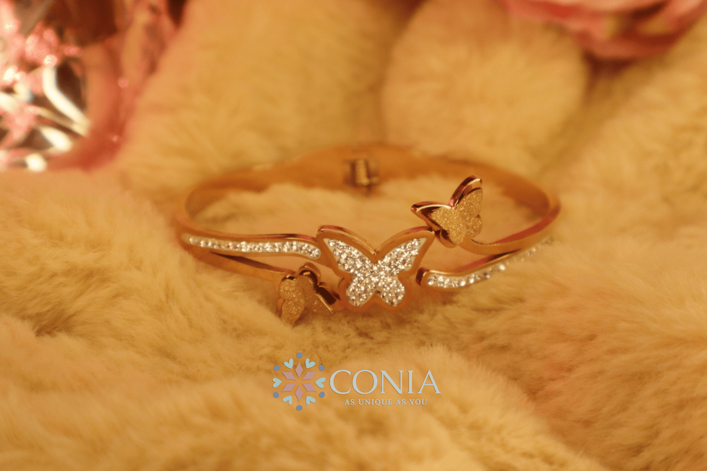 Conia Anti Tarnish Butterflies Bracelet Rose Gold
