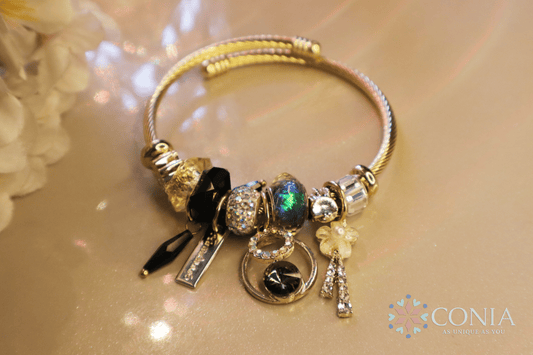 Flower Multi Beads Cubic Zirconia Crystal Anti Tarnish Bracelet