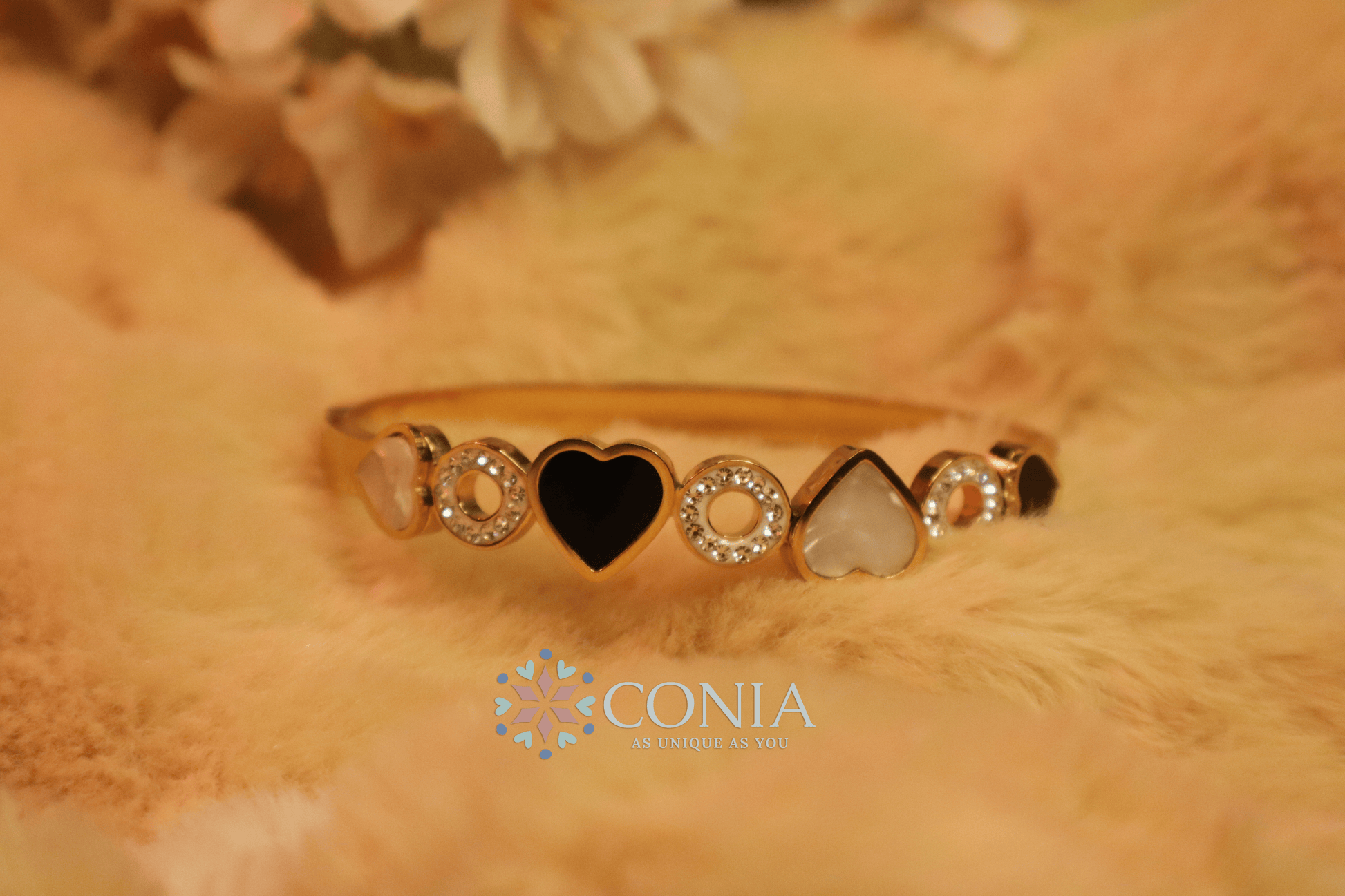 Women Rose Gold American Diamond Bangle-Style Bracelet BRK55C001-3