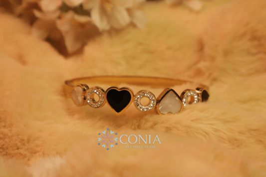 Women Rose Gold American Diamond Bangle-Style Bracelet BRK55C001-3