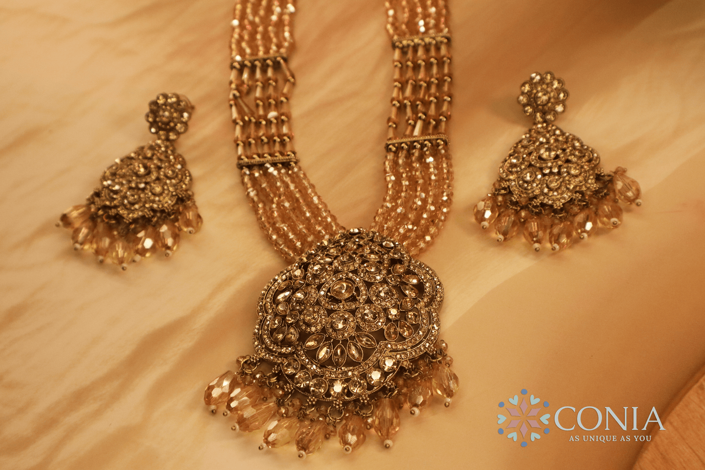 Heritage Crystal Beaded Long Necklace