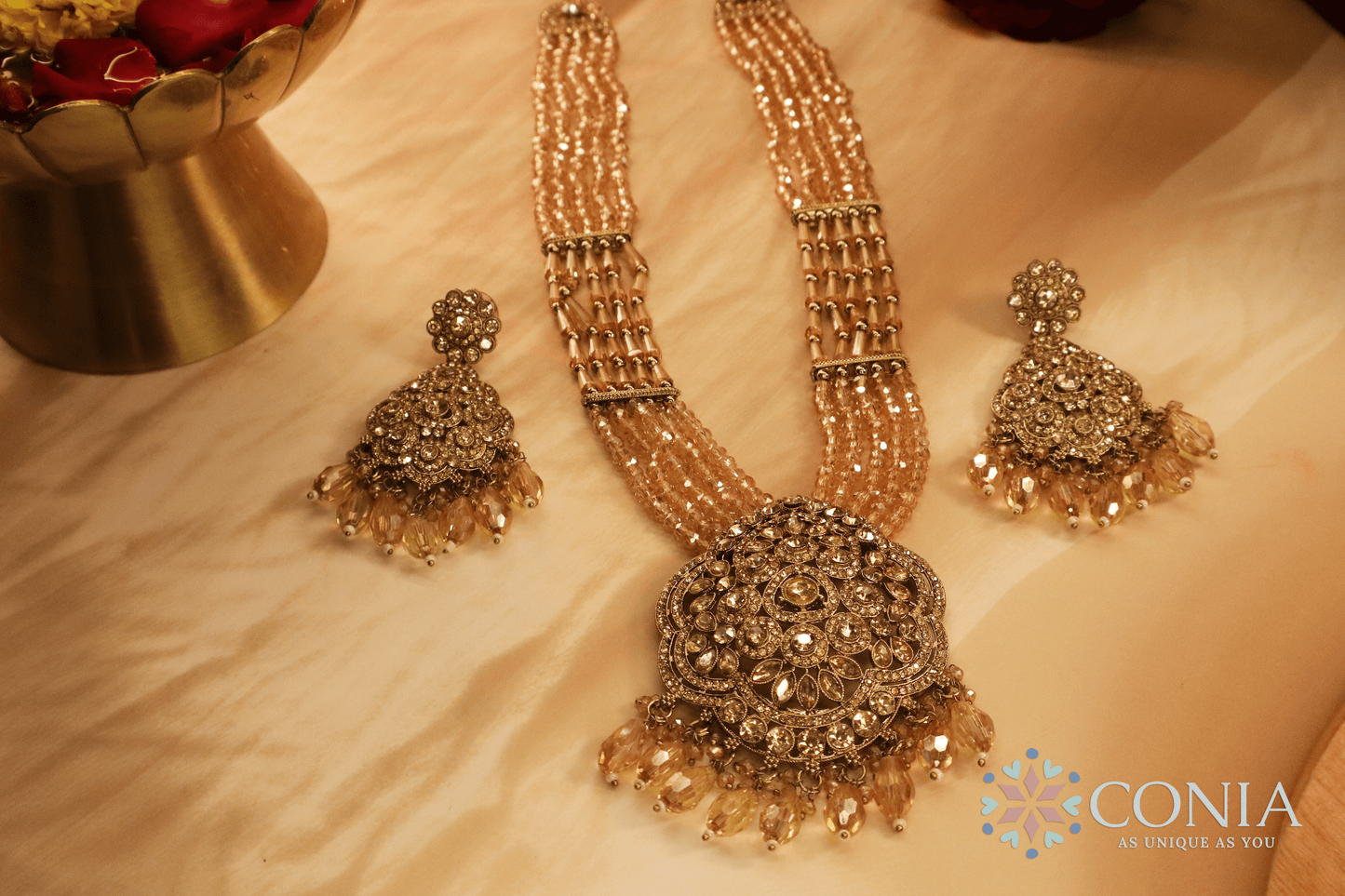 Heritage Crystal Beaded Long Necklace