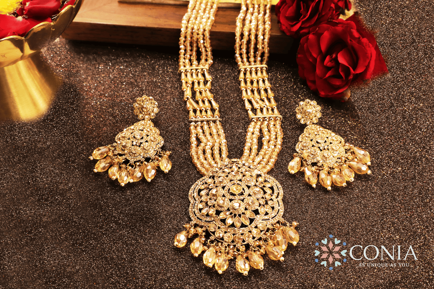 Heritage Crystal Beaded Long Necklace