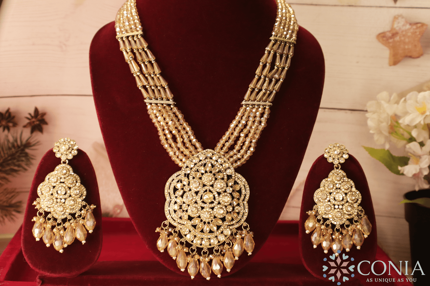 Heritage Crystal Beaded Long Necklace