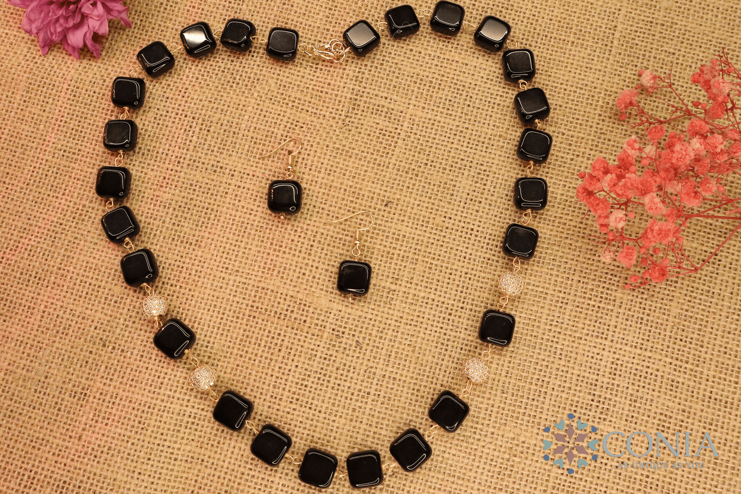 Midnight Elegance Black Stone Necklace