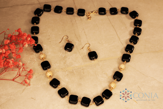 Midnight Elegance Black Stone Necklace