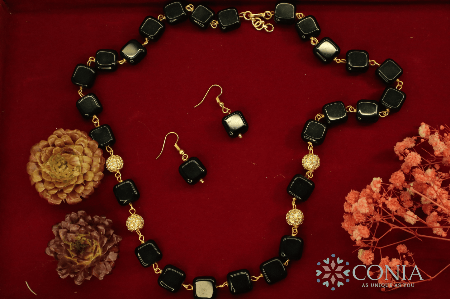 Midnight Elegance Black Stone Necklace