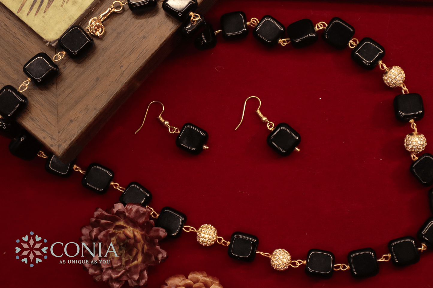 Midnight Elegance Black Stone Necklace