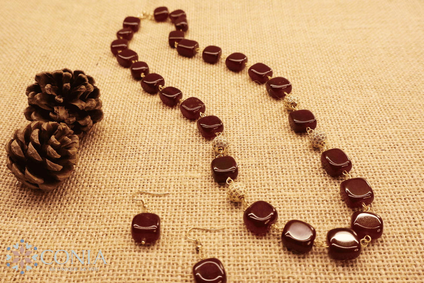 Midnight Elegance Brown Stone Necklace