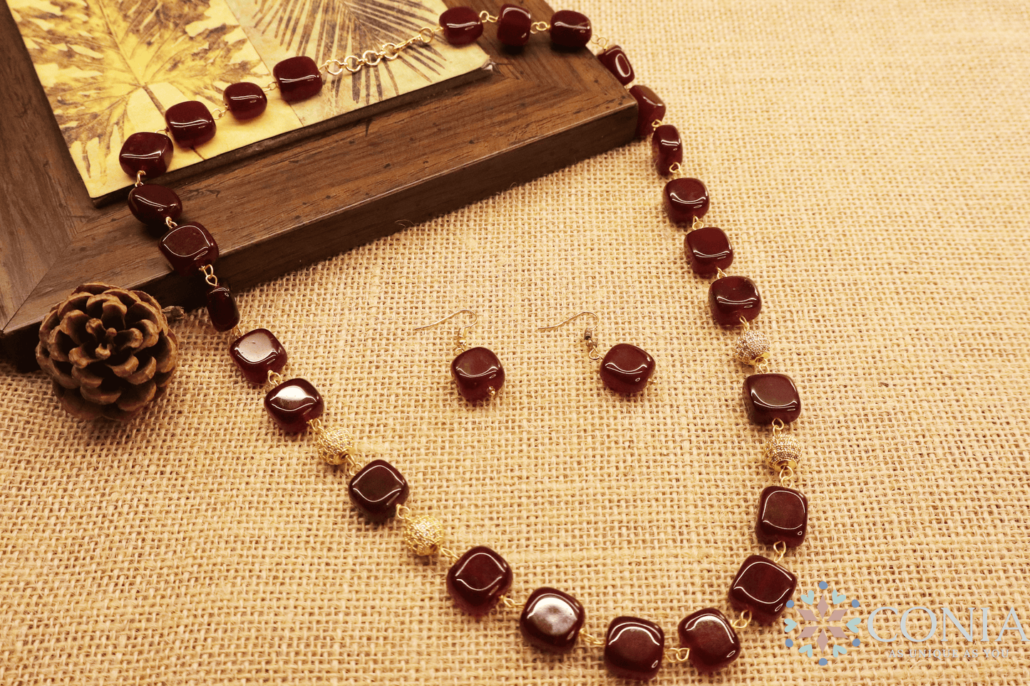 Midnight Elegance Brown Stone Necklace