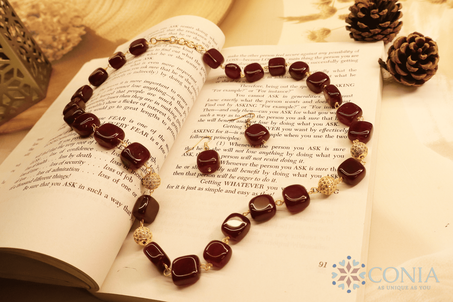 Midnight Elegance Brown Stone Necklace