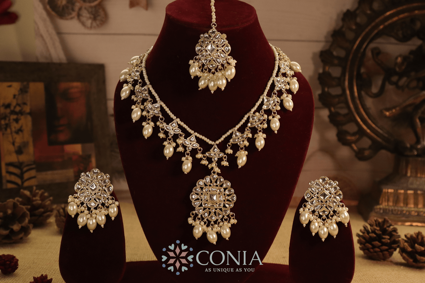 Ruhaniyaat Kundan Pearl Bridal Set