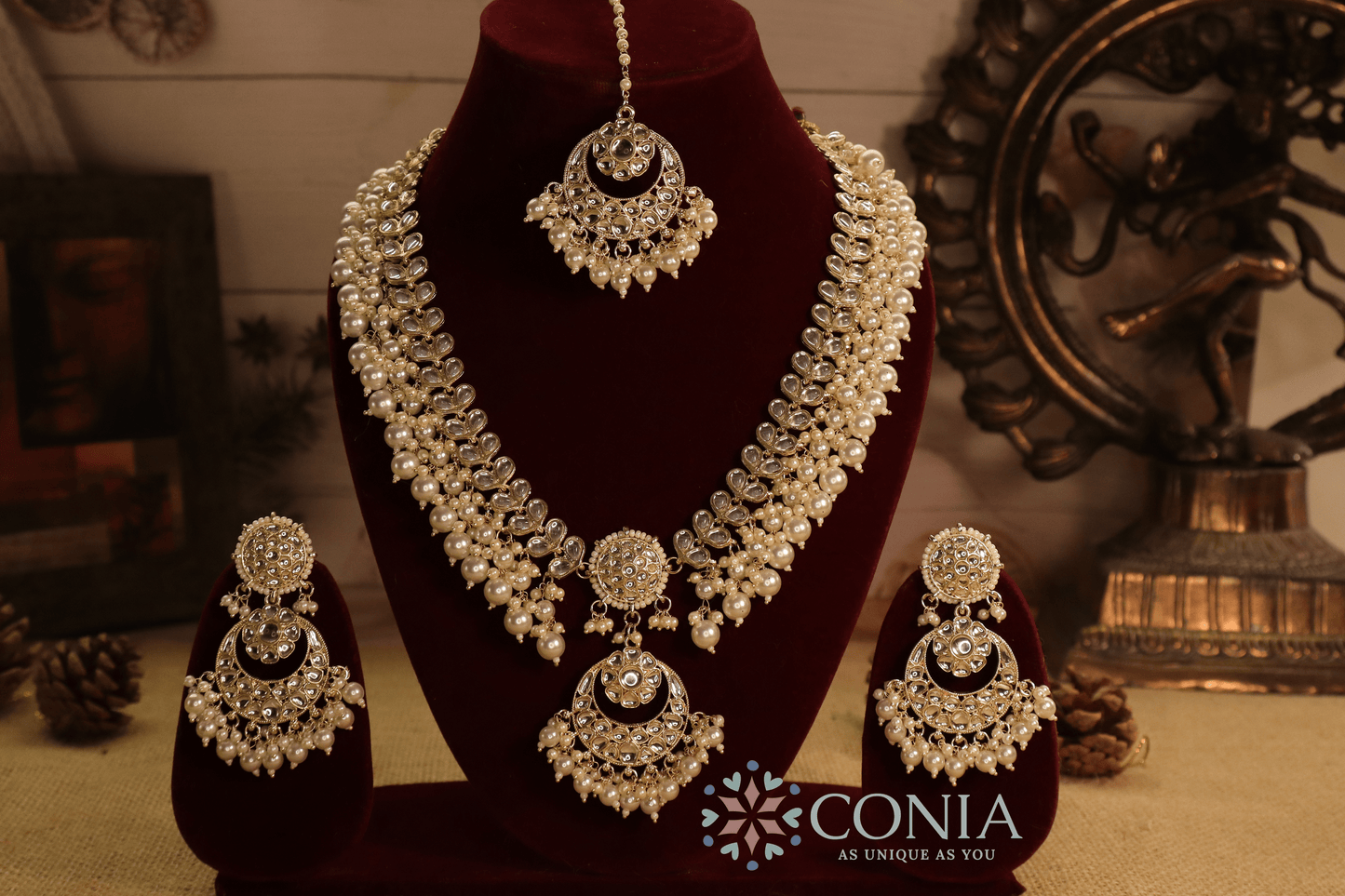 Mughal Moonlight Kundan Pearl Bridal Set
