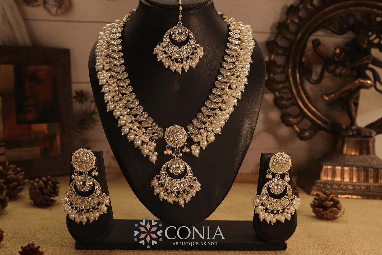 Mughal Moonlight Kundan Pearl Bridal Set