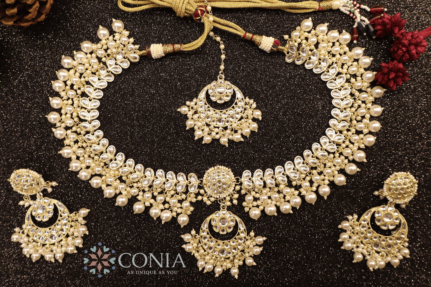 Mughal Moonlight Kundan Pearl Bridal Set