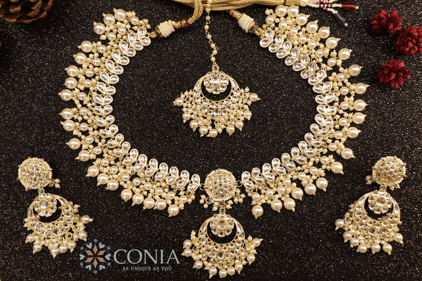 Mughal Moonlight Kundan Pearl Bridal Set