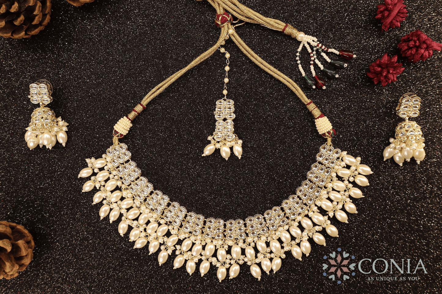 Regal Ivory Kundan Pearl Bridal Set
