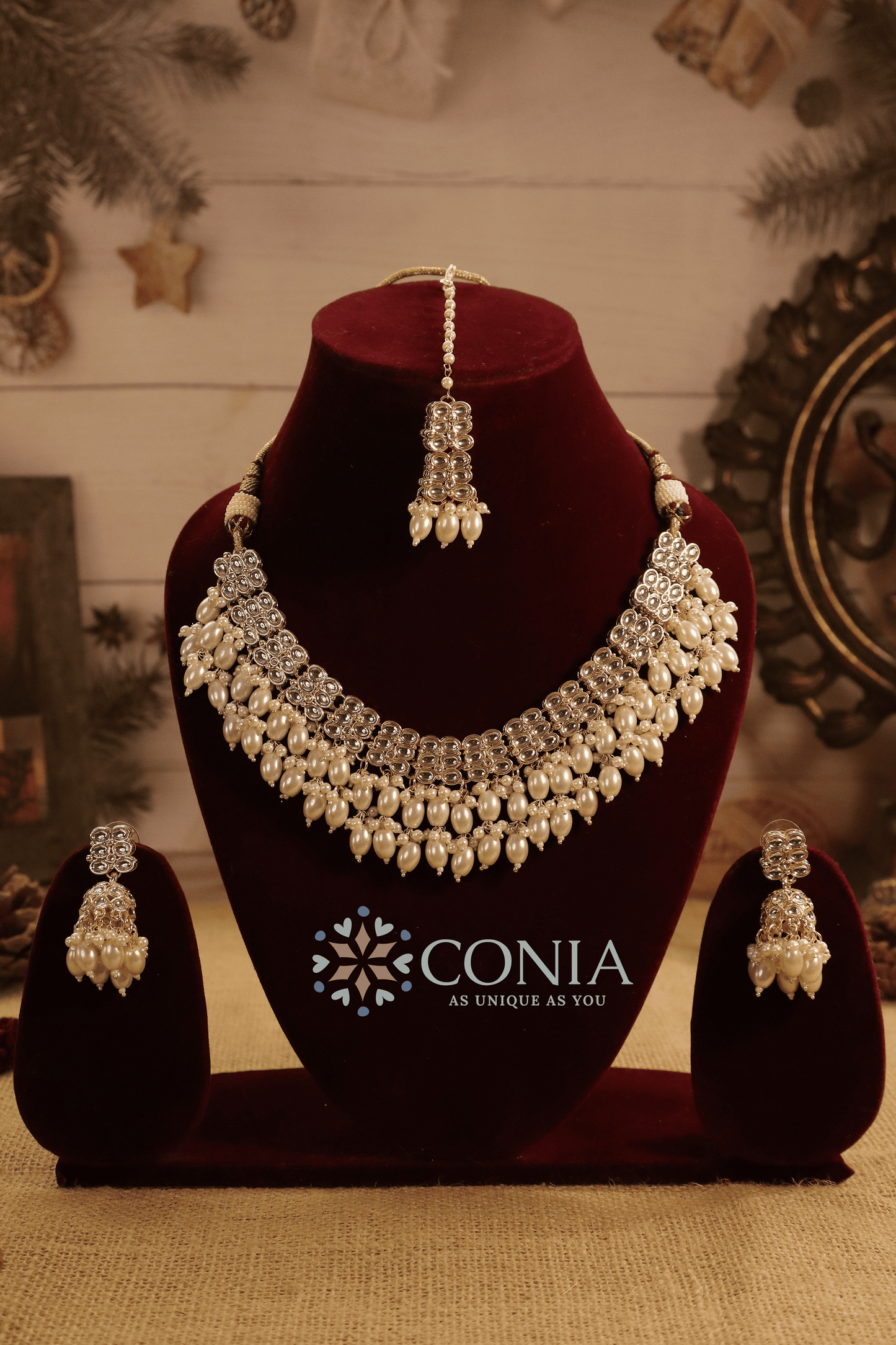 Regal Ivory Kundan Pearl Bridal Set