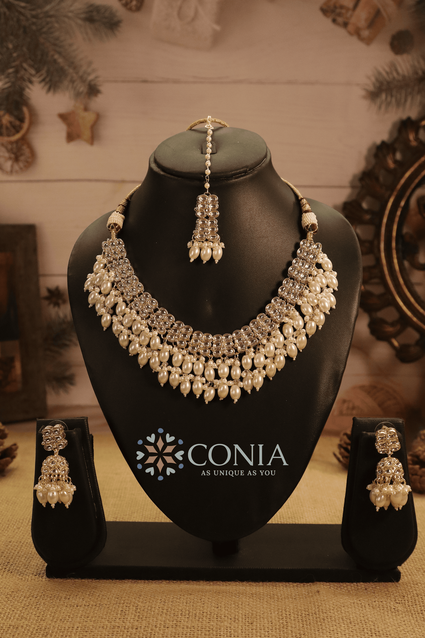 Regal Ivory Kundan Pearl Bridal Set