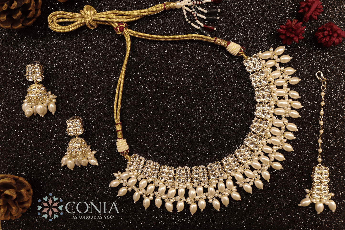 Regal Ivory Kundan Pearl Bridal Set