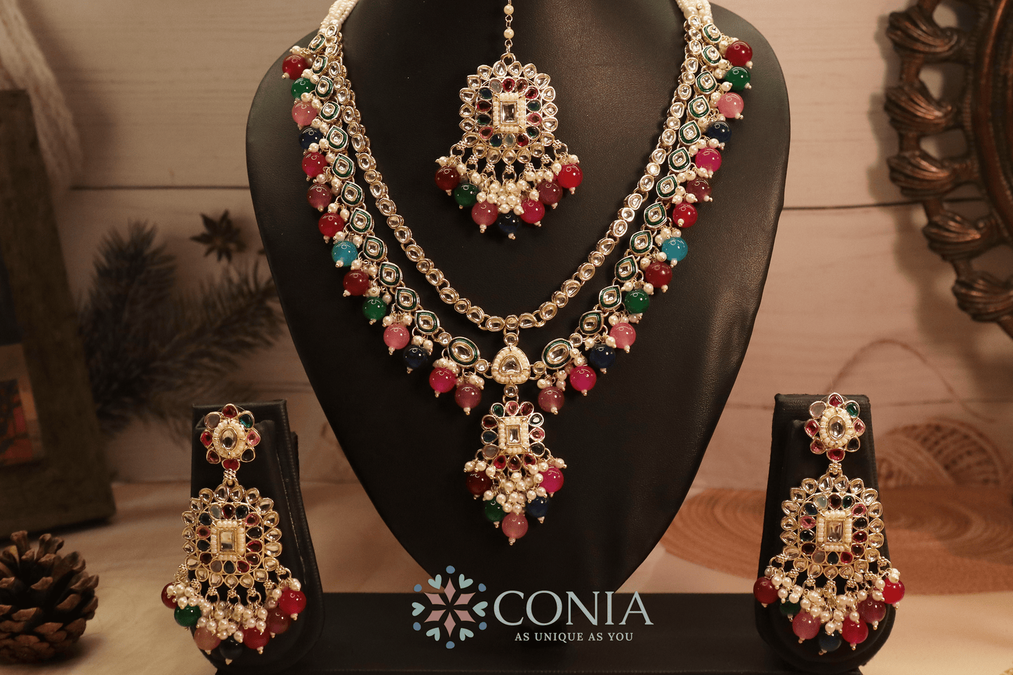 Multicolor Kundan Pearl Bridal Set