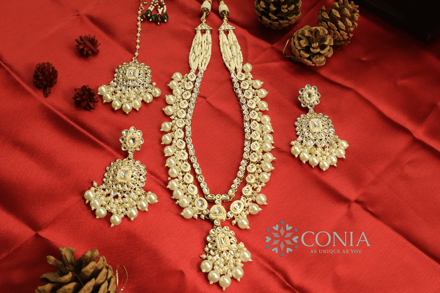 Ivory-Cream Kundan Pearl Bridal Set