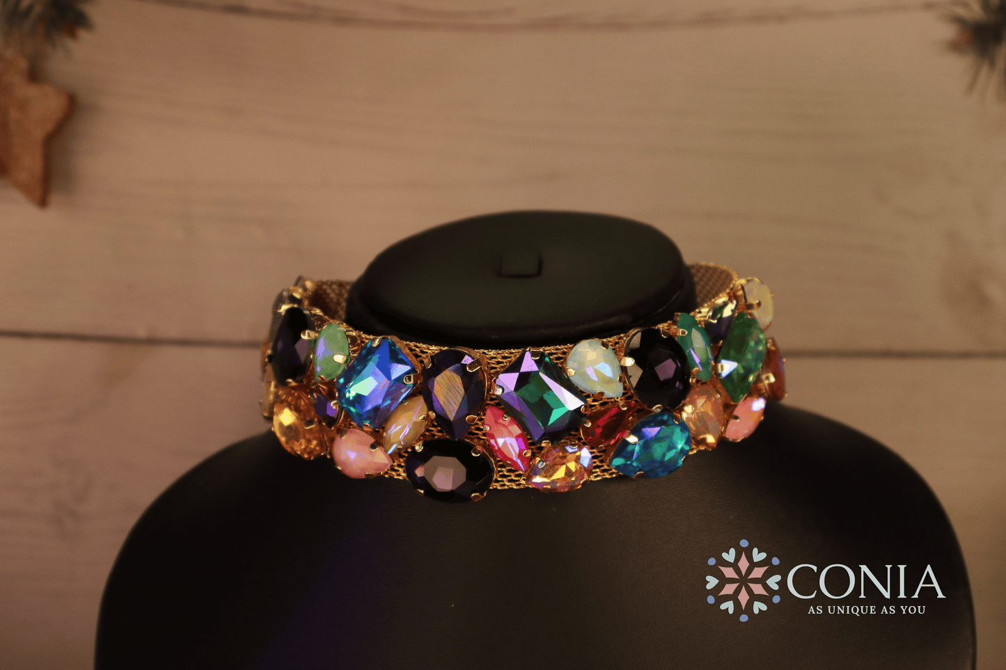 Ethereal Crystal Multi-Color Sparkle Anti Tarnish Choker Necklace