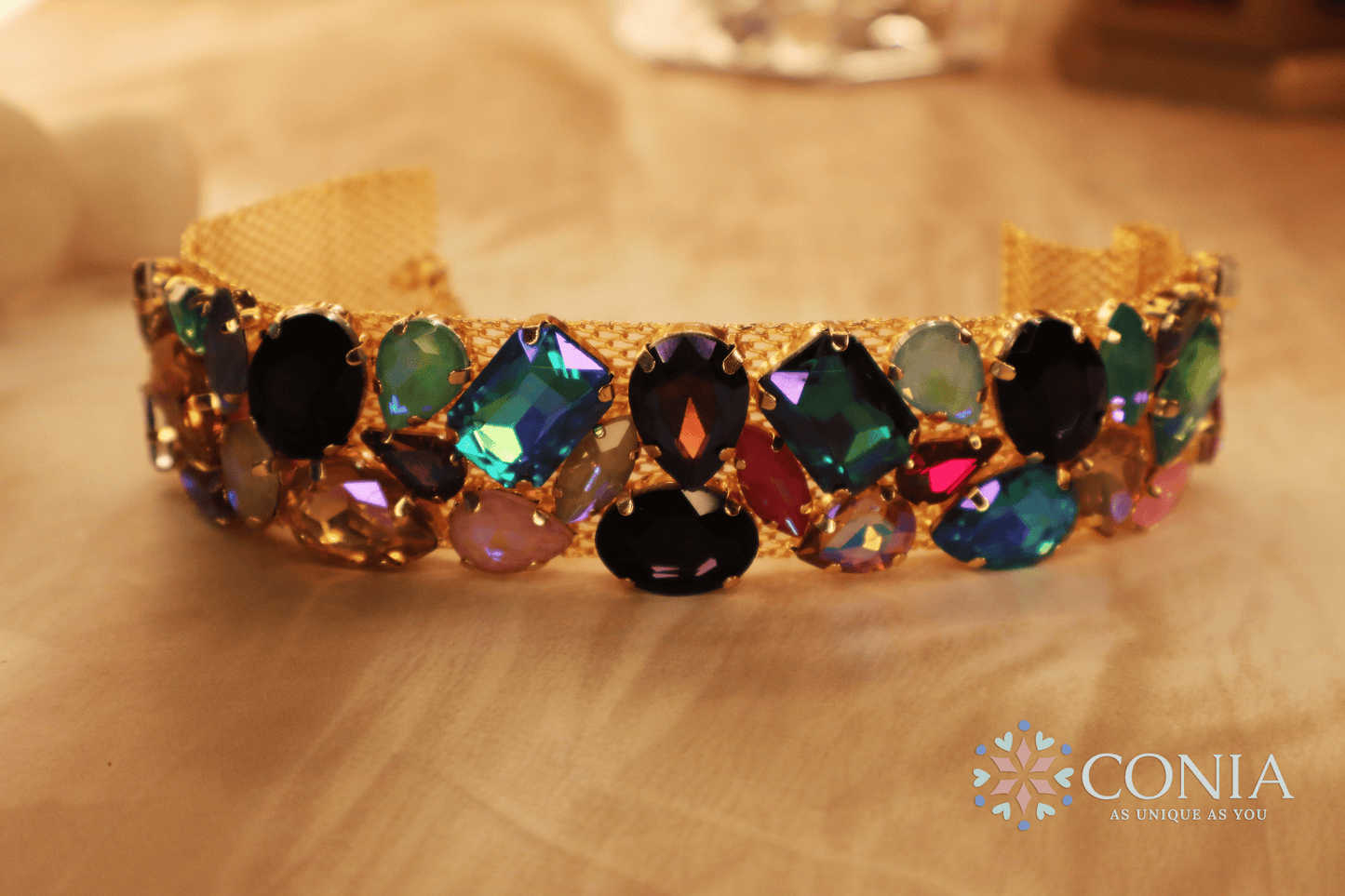 Ethereal Crystal Multi-Color Sparkle Anti Tarnish Choker Necklace