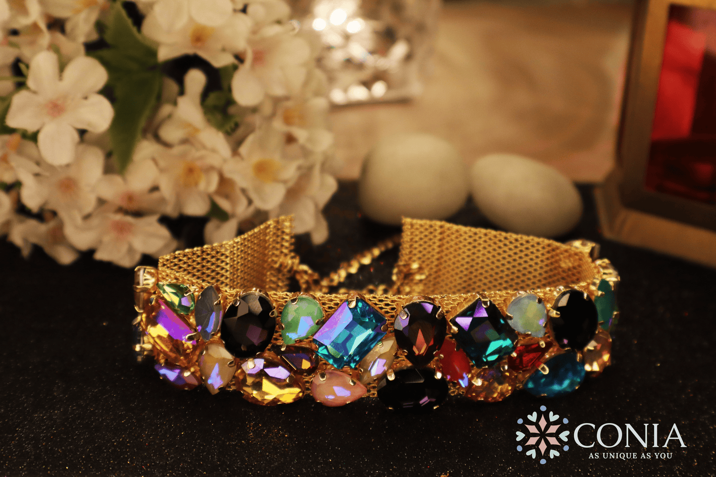 Ethereal Crystal Multi-Color Sparkle Anti Tarnish Choker Necklace