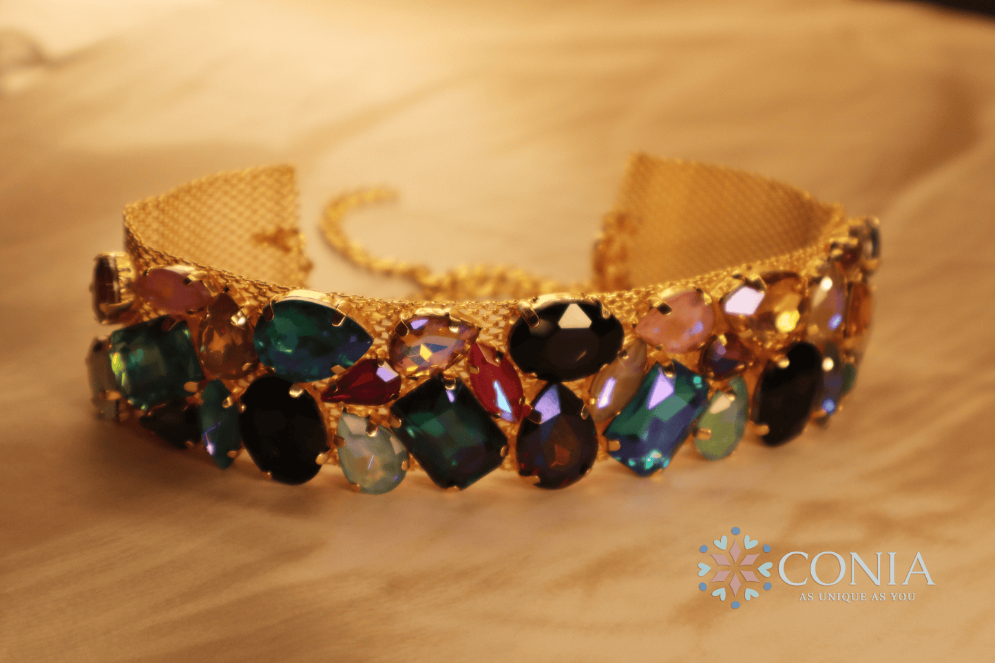 Ethereal Crystal Multi-Color Sparkle Anti Tarnish Choker Necklace