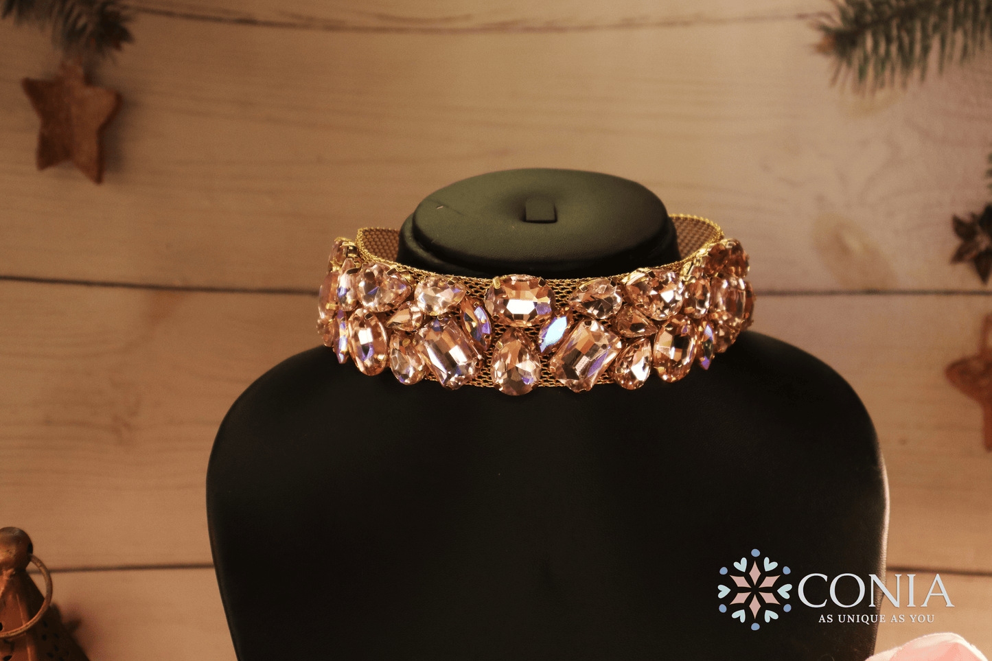 Ethereal Crystal Pink Sparkle Anti Tarnish Choker Necklace