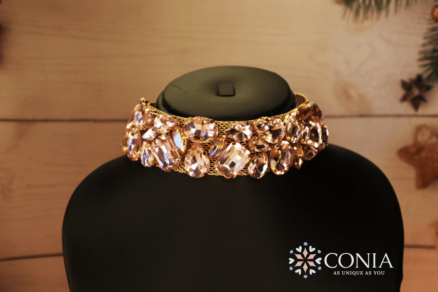 Ethereal Crystal Pink Sparkle Anti Tarnish Choker Necklace