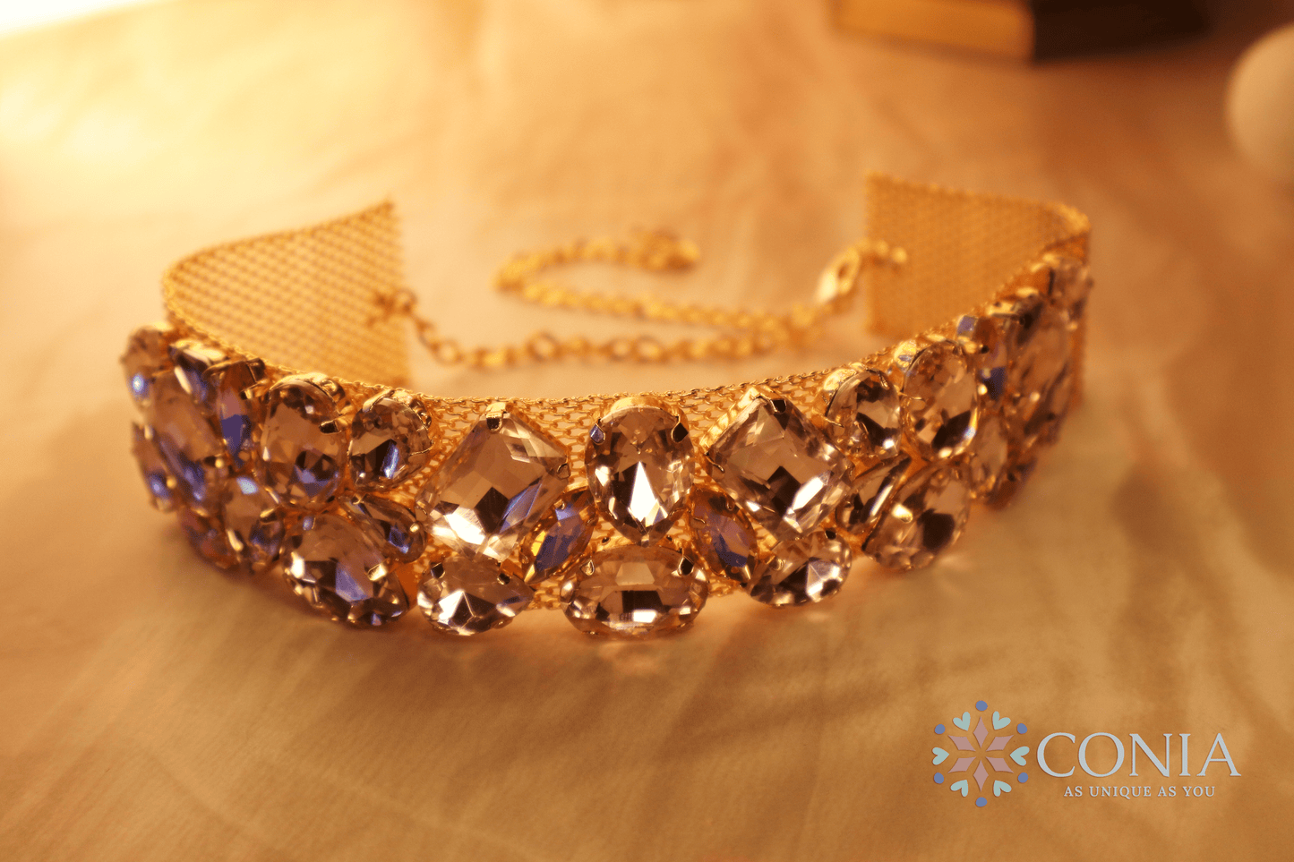 Ethereal Crystal Pink Sparkle Anti Tarnish Choker Necklace