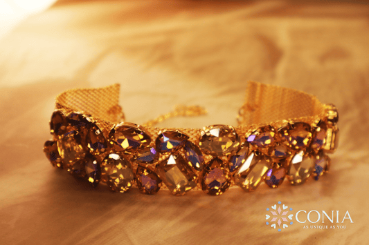 Ethereal Crystal Golden Sparkle Anti Tarnish Choker Necklace