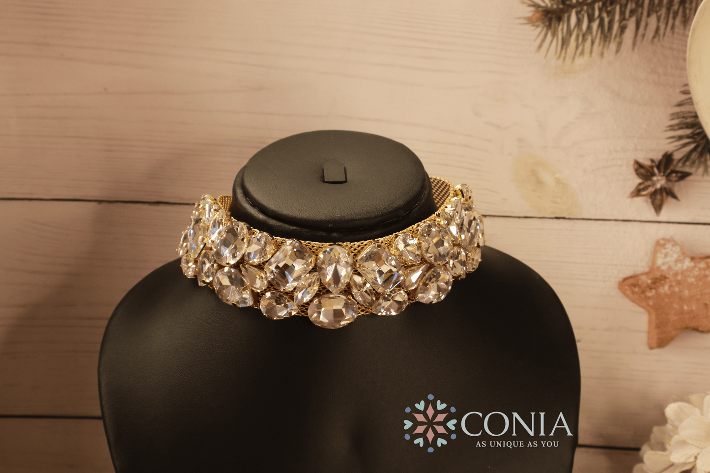 Ethereal Crystal White Sparkle Anti Tarnish Choker Necklace