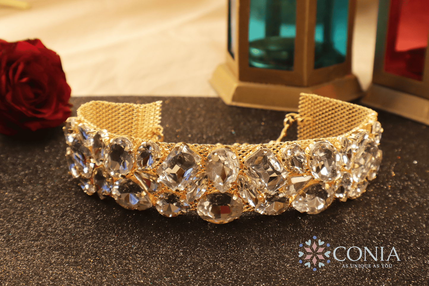 Ethereal Crystal White Sparkle Anti Tarnish Choker Necklace